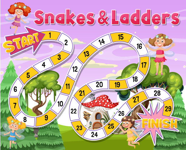 简单的儿童棋盘游戏模板图片下载