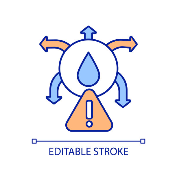 饮用水传播警告RGB彩色图标图片下载