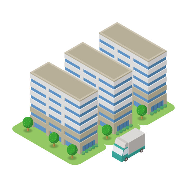 等距住宅建筑群图片下载