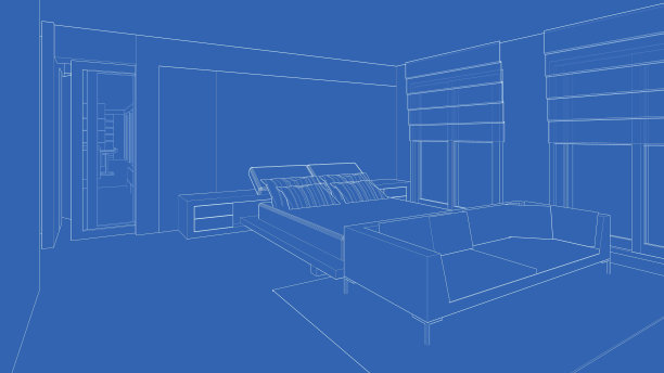 室内项目的3D插图图片下载