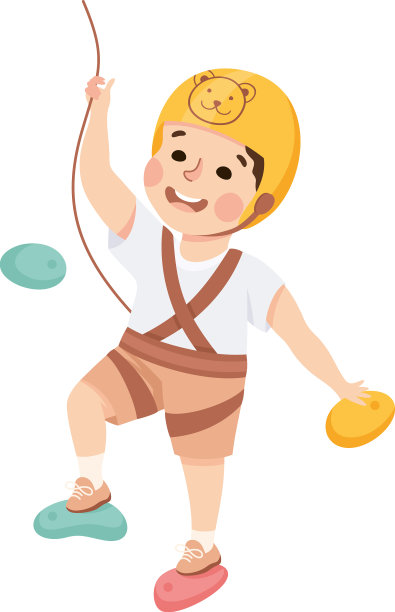 快乐的小男孩爬墙爬上去图片下载