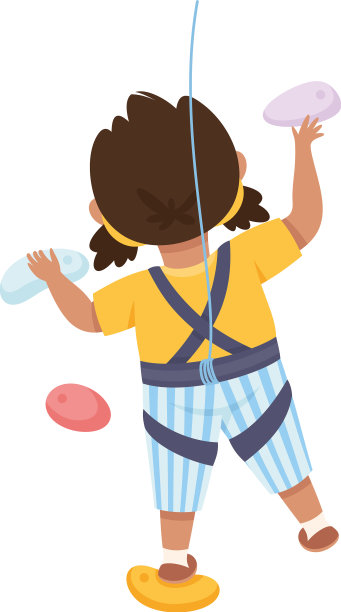 小女孩爬墙爬上装备图片下载