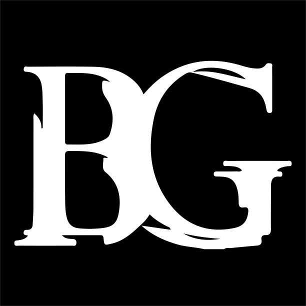 优质首字母BG设计。新潮的令人敬畏的艺术黑白色彩bg GB初始基于字母图标图片下载