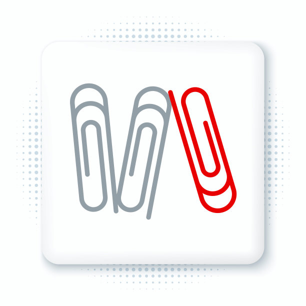 线回形针图标隔离在白色背景上。彩色轮廓概念。向量图片下载