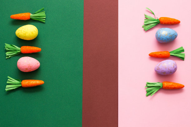 复活节快乐。复活节彩蛋的彩色背景图片下载