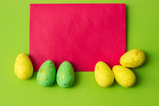 复活节快乐。复活节彩蛋的彩色背景图片下载
