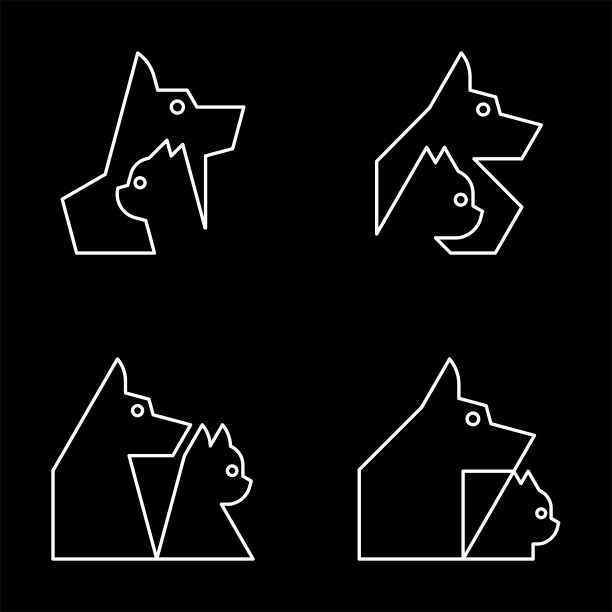 狗和猫标志图片下载