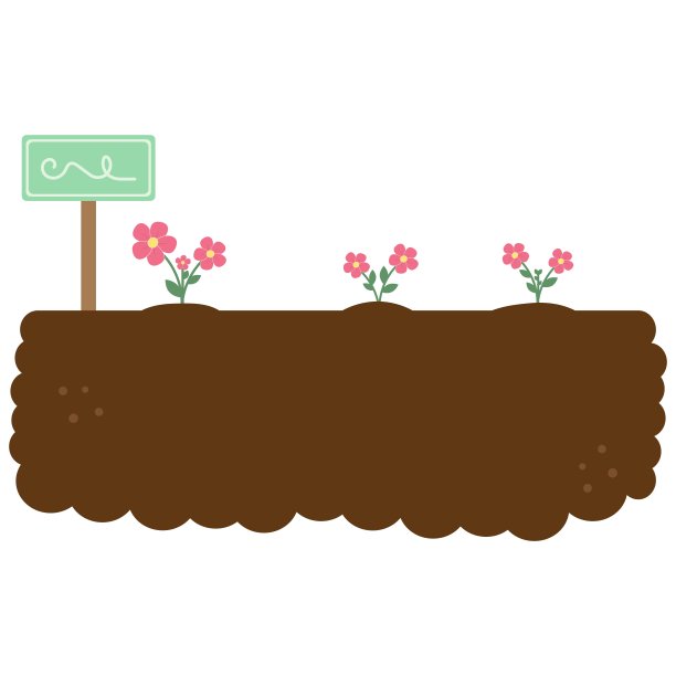 花园里的花。一个花园的平面矢量插图图片下载