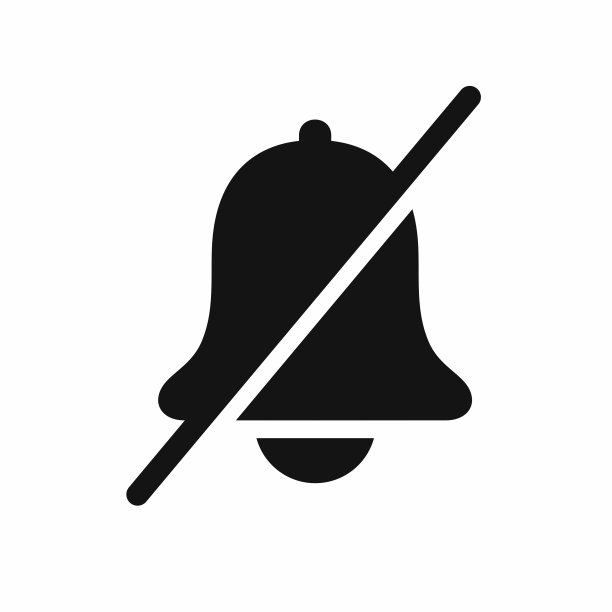 静音，静音，警报图标隔离在白色背景上图片下载