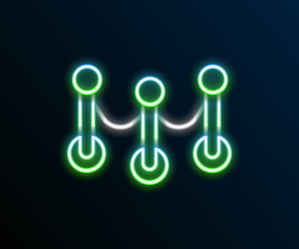 发光的霓虹灯线绳屏障图标隔离在黑色背景上。VIP活动，奢华庆典。名人派对入口。彩色轮廓概念。向量图片下载