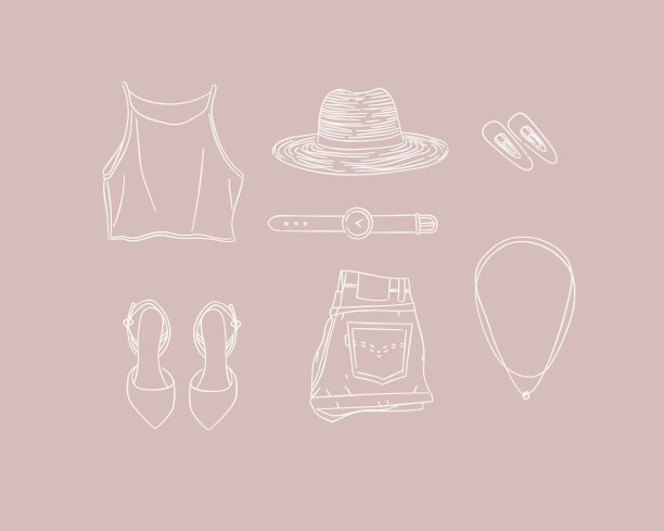 时尚女人夏天看衣服桃红色图片下载