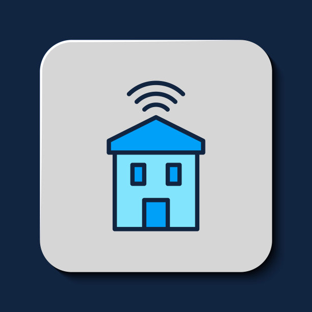 智能家居与wi-fi图标隔离在蓝色背景上。远程控制。向量图片下载
