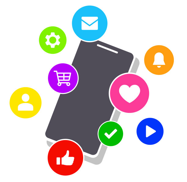 一套智能手机和社交网站图标图片下载