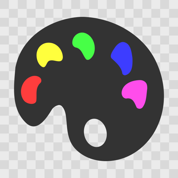 卡通艺术家的调色板与油漆。调色板图标。矢量插图隔离在背景上。图片下载