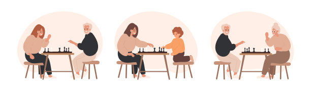 各色人下棋，棋手收藏图片下载