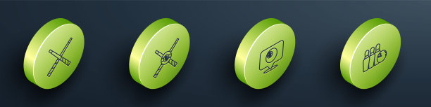 设置等距线交叉台球线索，和球，位置与保龄球瓶图标。向量图片下载