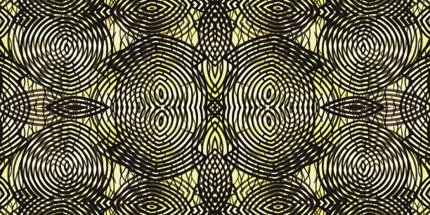 彩色非洲面料，无缝和纹理图案，米色，黄色，棕色和黑色，几何设计，高清图像(高清格式)图片下载