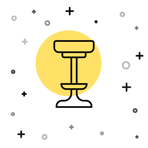 黑线椅子图标孤立在白色背景。随机动态形状。向量图片下载