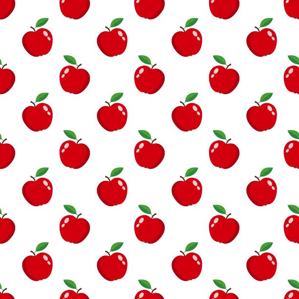 无缝的图案红苹果在白色。图片下载