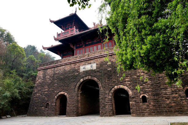 武汉东湖楚城，古建筑，城墙，风景区，中国图片下载
