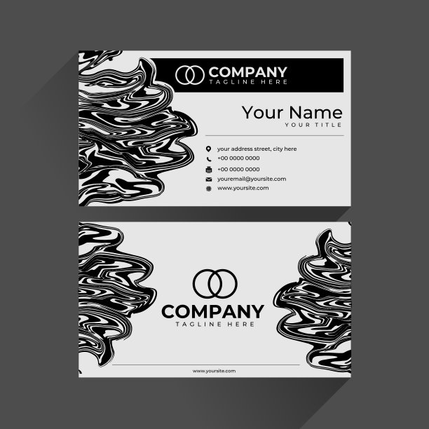 优雅的醇墨大理石名片。豪华流体大理石公司牌。图片下载