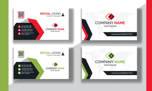 可编辑的清洁现代企业名片模板设计图片下载