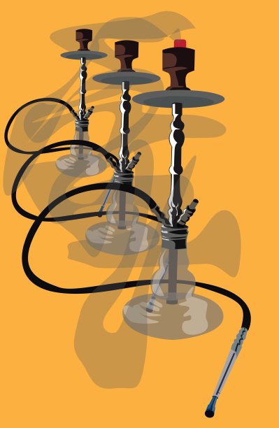 三个人坐在一起抽阿拉伯水烟图片下载