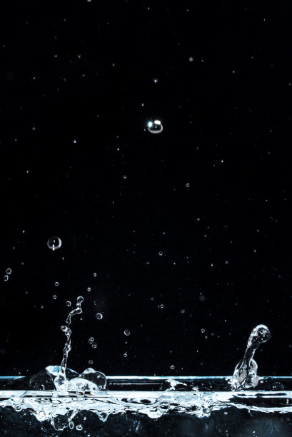 一滴水落入水中的宏观视图图片下载