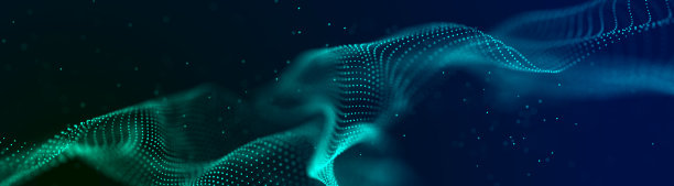 抽象数字数据背景。带着移动点的波浪。一连串的声音。3 d渲染。图片下载