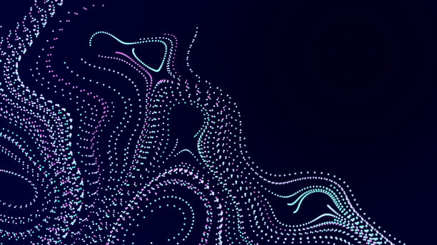 从圆形彩色线抽象数字背景。信息流空间。大数据可视化。3 d渲染。图片下载