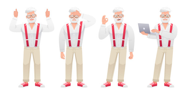 拿着笔记本电脑的悲伤老年男人图片下载