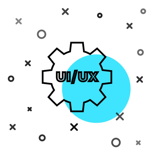 黑线UI或UX设计图标隔离在白色背景上。随机动态形状。向量图片下载