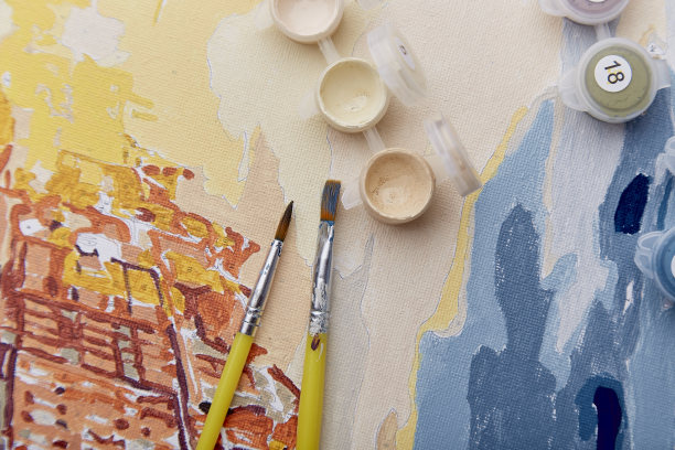 成人活动特写。用数字给图画上色。图片下载