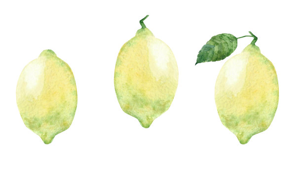 水彩柠檬水果。手绘酸柠檬。多汁的柠檬水平无缝模式。明亮的夏日设计图片下载