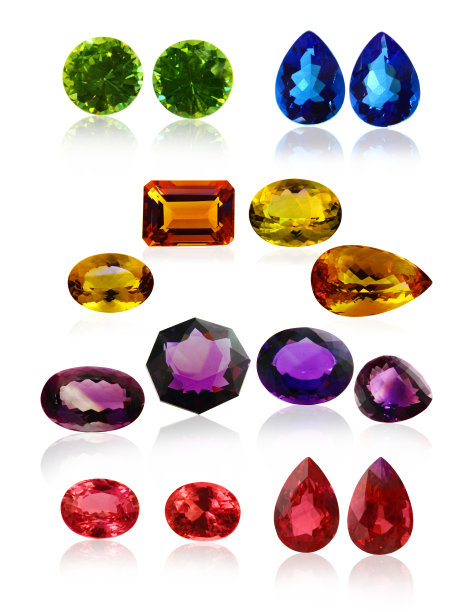 钻石祖母绿紫水晶红宝石祖母绿蓝宝石黄玉宝石图片下载