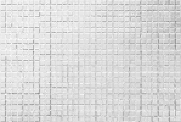 浴室和厨房的白色陶瓷墙和地砖马赛克背景。设计图案几何与网格墙纸纹理装饰池。简单无缝抽象表面清洁。图片下载