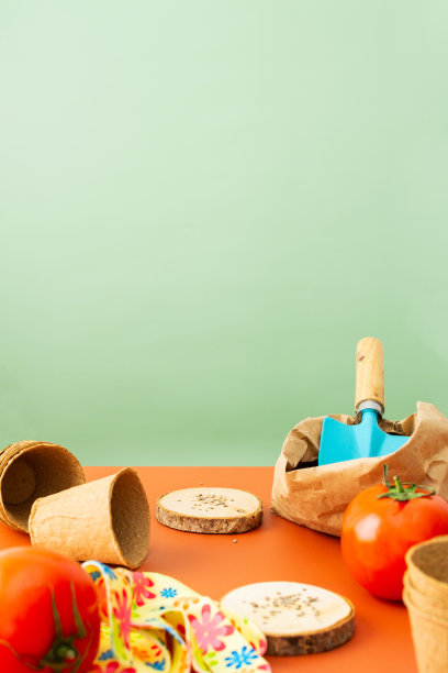 手戴手套种植西红柿种子图片下载