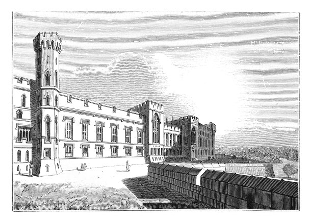 温莎城堡-复古雕刻插图图片下载