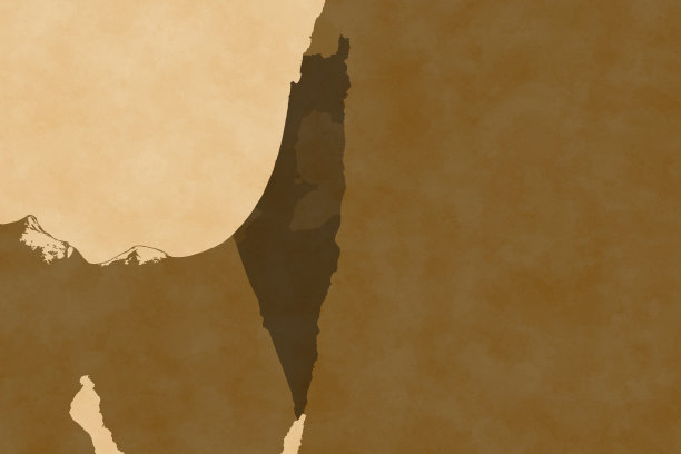 带以色列的亚洲地图系列，旧纸图片下载