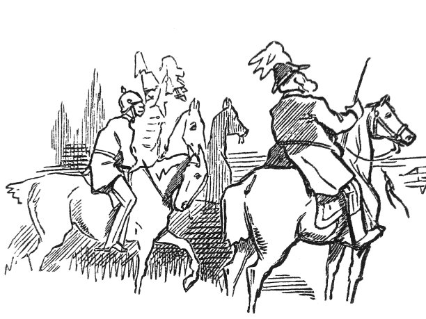 英国讽刺漫画漫画漫画插图-骑马的军人图片下载