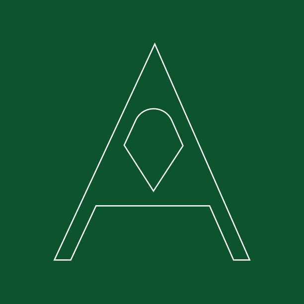 字母概念文字设计logo模板设计。简单的字母标记矢量插图。绿色背景上的白色轮廓。图片下载