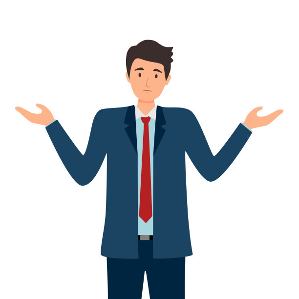 商人用我不知道的手势在白色背景上做平面设计。我也不在乎图片下载