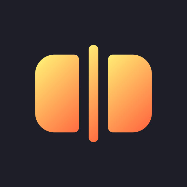 分裂橙色固体渐变ui图标为黑暗主题图片下载