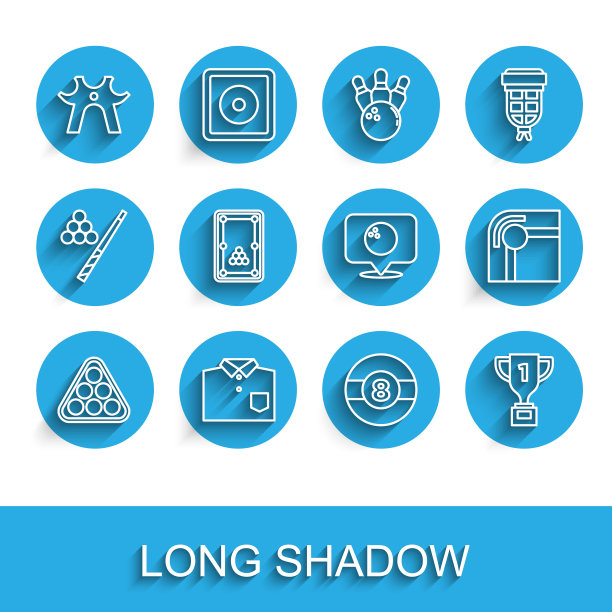 设置线台球架三角形，保龄球衫，休息，奖励杯，桌子，位置与保龄球图标。向量图片下载