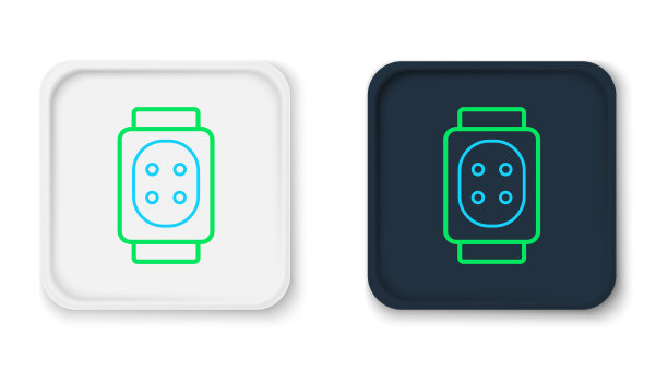 线条护膝图标隔离在白色背景上。极限运动。滑板、自行车、轮滑防护装备。彩色轮廓概念。向量图片下载