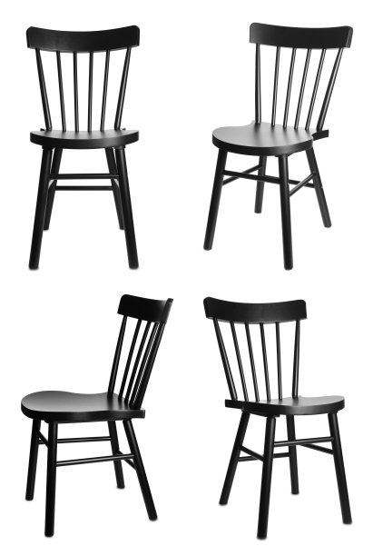 白色背景的时尚黑色椅子图片下载