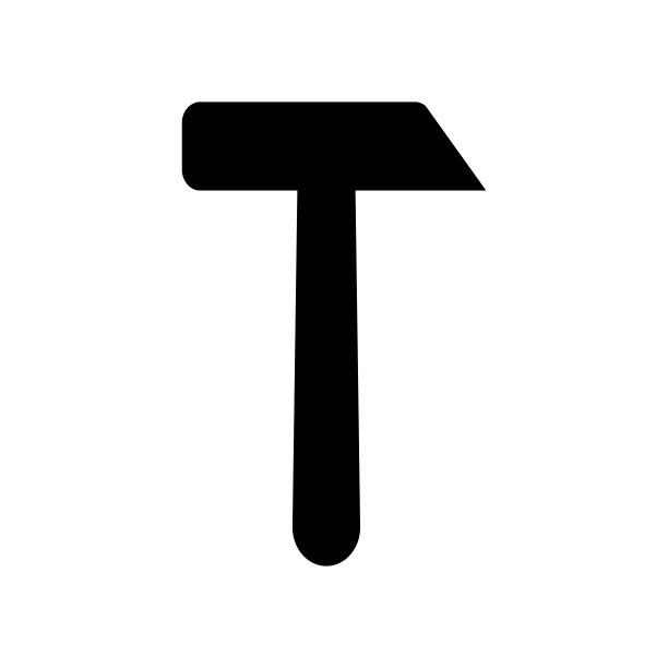 锤子剪影图标。工作的工具。向量。图片下载