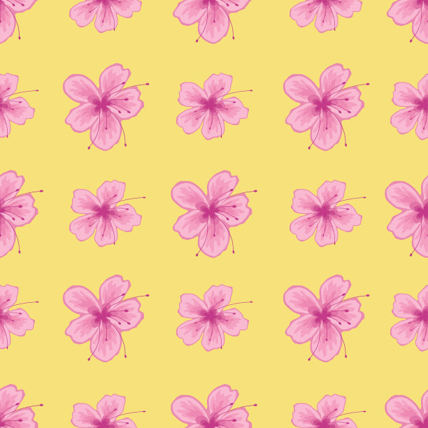 美丽的樱花花无缝表面图案设计图片下载
