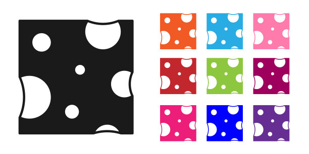 黑色奶酪图标孤立在白色背景上。设置彩色图标。向量图片下载