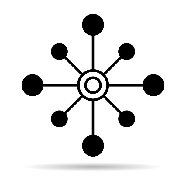多通道数字设计阴影图标，全通道平面网络符号，互联网矢量插图图片下载